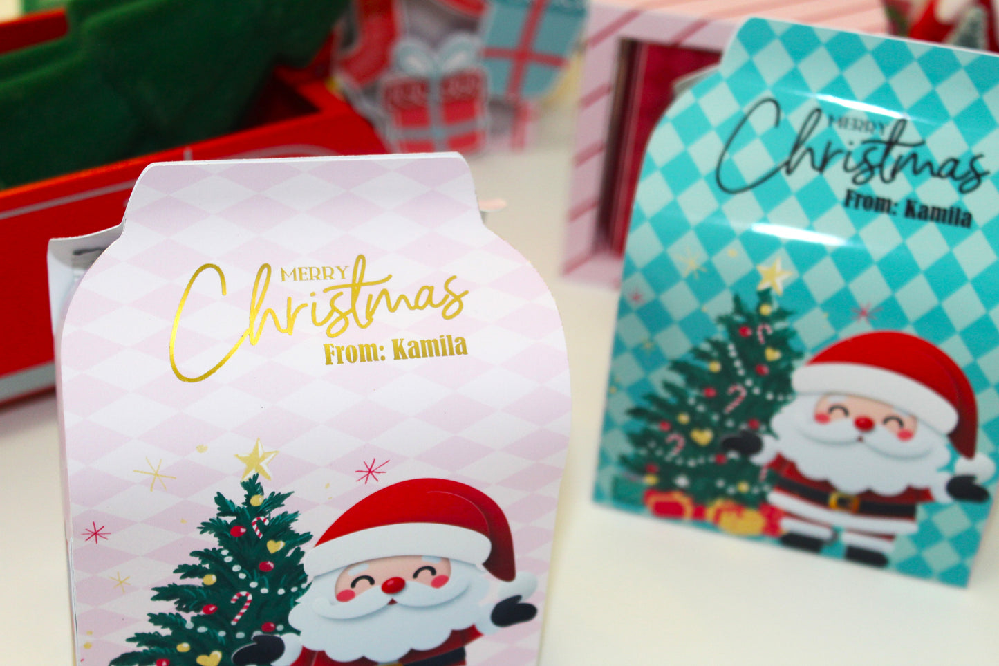 Cajitas Navideñas para niños en Salon de Clases