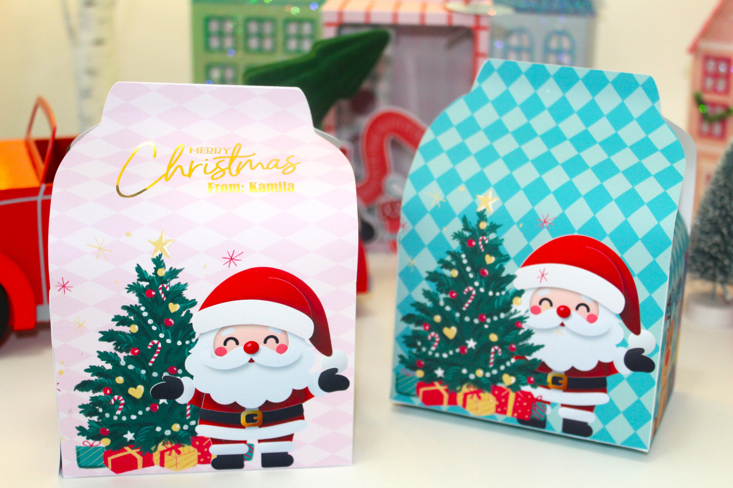 Cajitas Navideñas para niños en Salon de Clases