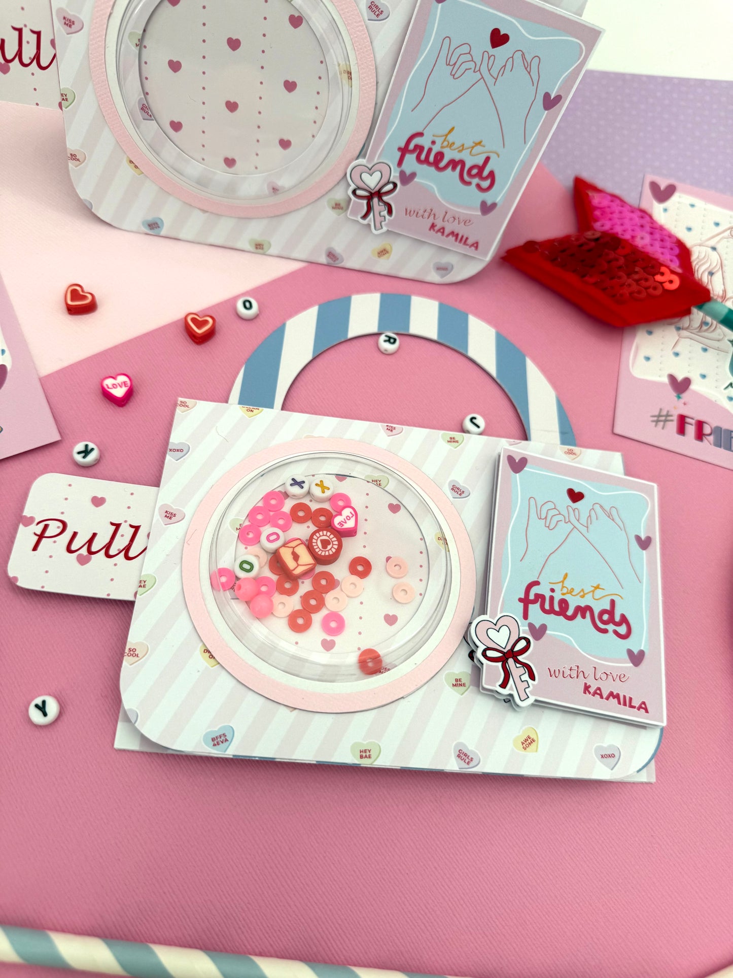 Tarjeta de San Valentín con Beads – Pulsera BFF